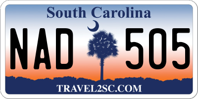 SC license plate NAD505