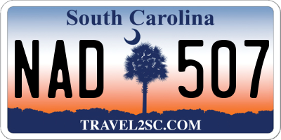 SC license plate NAD507