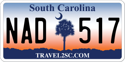 SC license plate NAD517