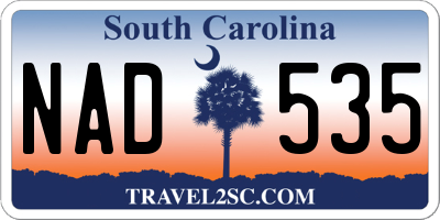 SC license plate NAD535