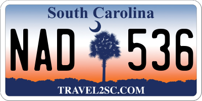SC license plate NAD536