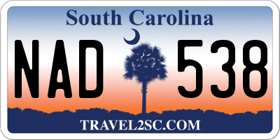 SC license plate NAD538