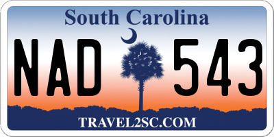 SC license plate NAD543