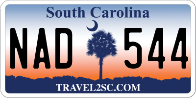 SC license plate NAD544