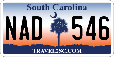 SC license plate NAD546