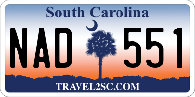 SC license plate NAD551