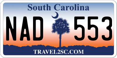 SC license plate NAD553