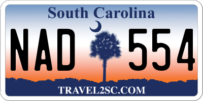 SC license plate NAD554