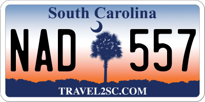 SC license plate NAD557