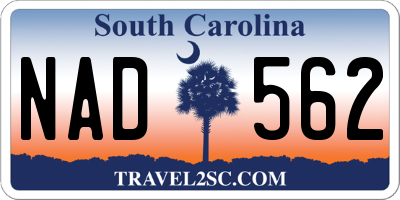 SC license plate NAD562