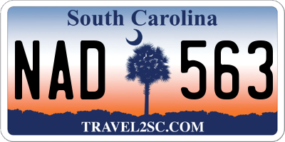 SC license plate NAD563