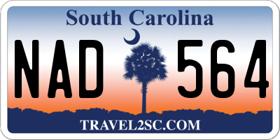 SC license plate NAD564