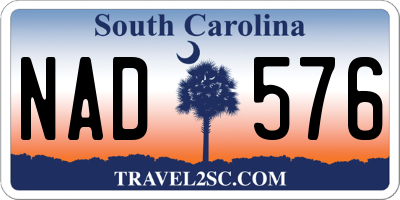 SC license plate NAD576