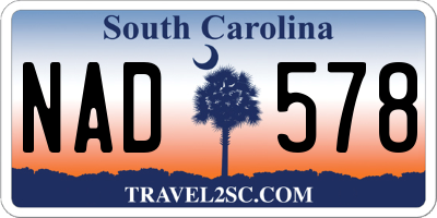 SC license plate NAD578