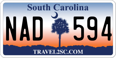 SC license plate NAD594