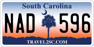 SC license plate NAD596