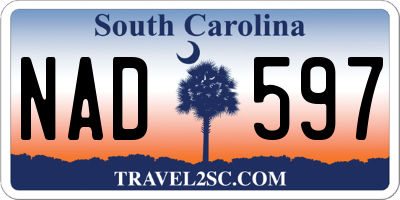SC license plate NAD597