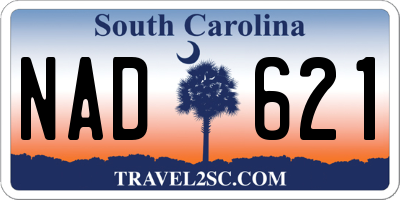 SC license plate NAD621