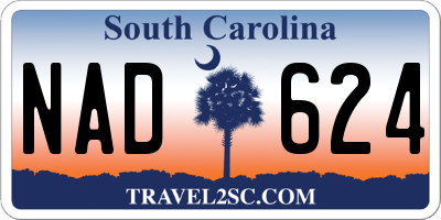 SC license plate NAD624