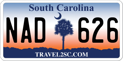 SC license plate NAD626