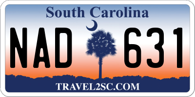 SC license plate NAD631