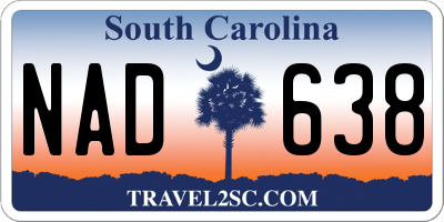 SC license plate NAD638