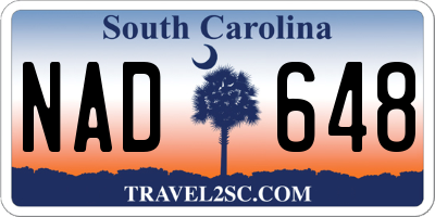 SC license plate NAD648