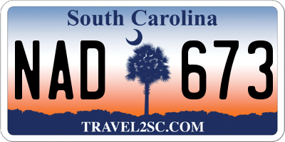 SC license plate NAD673