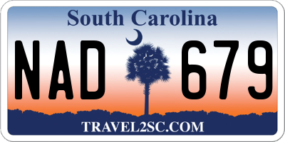 SC license plate NAD679