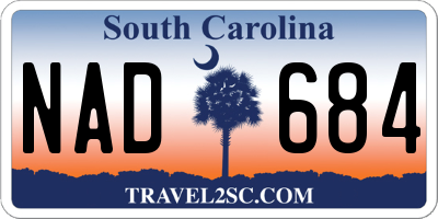 SC license plate NAD684