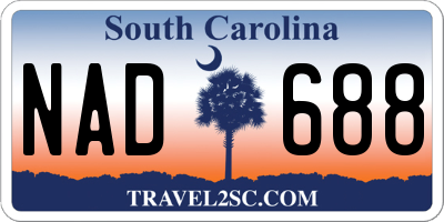 SC license plate NAD688