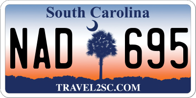 SC license plate NAD695