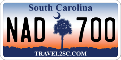 SC license plate NAD700