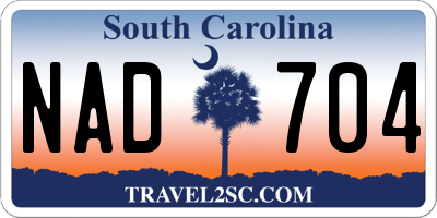 SC license plate NAD704