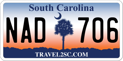 SC license plate NAD706