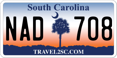 SC license plate NAD708