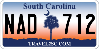 SC license plate NAD712