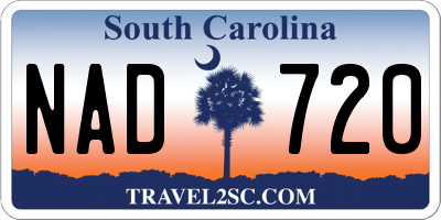 SC license plate NAD720