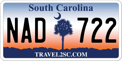 SC license plate NAD722