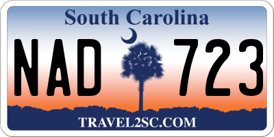 SC license plate NAD723