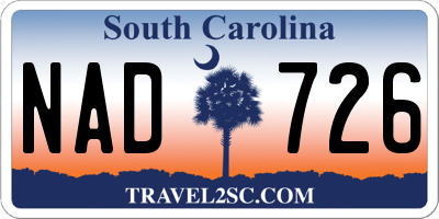 SC license plate NAD726