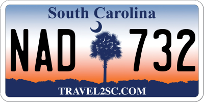 SC license plate NAD732