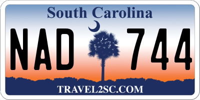SC license plate NAD744