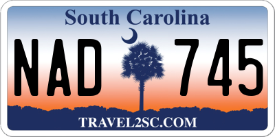 SC license plate NAD745