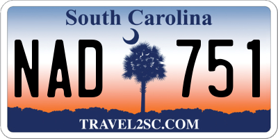 SC license plate NAD751