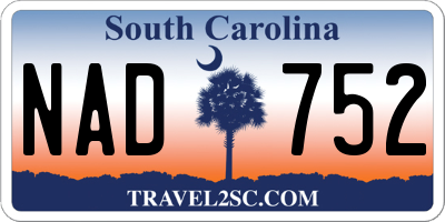 SC license plate NAD752