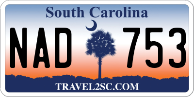 SC license plate NAD753