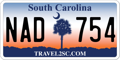 SC license plate NAD754