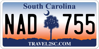 SC license plate NAD755