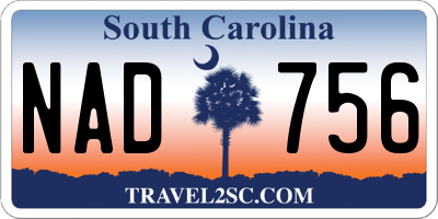 SC license plate NAD756